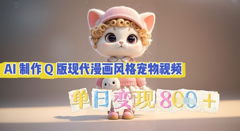 AI制作Q版现代漫画风格宠物视频，单日变现几张-互联网创业终点站