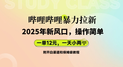 哔哩哔哩暴力拉新：2025年新风口，一单12元，一天数张(附开白渠道和保姆级教程)-互联网创业终点站